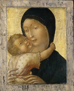 मैडोना एंड चाइल्ड, c.1470 (चिनार की लकड़ी पर तड़का)